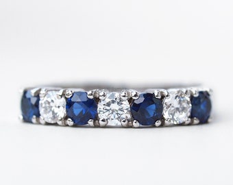 DEMI - Sapphire Diamond Ring in Rose Gold, Yellow Gold, White Gold, Engagement Ring, Promise Ring, September Birthstone
