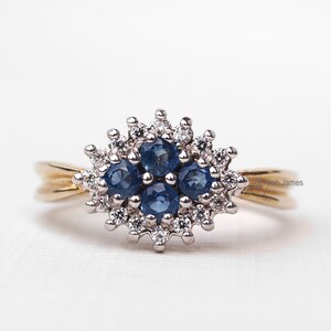 VERONICA - 0.24ct Sapphire Diamond Cluster Ring