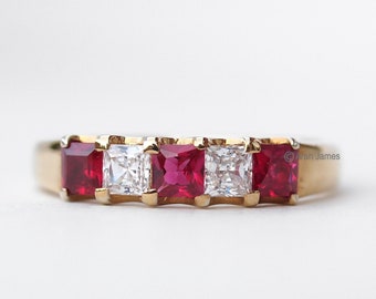 MIRANDA - 0.30ct Ruby Diamond Ring in Rose Gold, Yellow Gold, White Gold, Engagement Ring, Promise Ring, July Birthstone, Antique Ruby