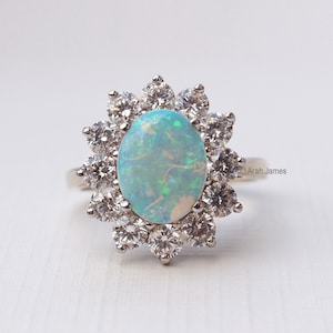 ALYSSA - 1.50ct Opal & Diamond Halo Ring