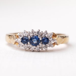 LYRIC - Trilogy Sapphire Diamond Halo Ring