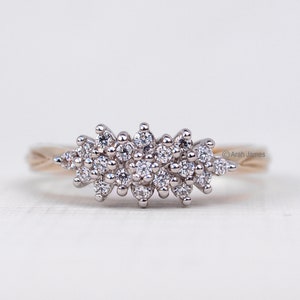 ALIZA - 0.20ct Floral Diamond Ring Engagement Ring, Promise Ring, Vintage Diamond Ring, Antique Engagement