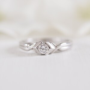 ZOE 0.20ct Art Deco Solitaire Engagement Ring, Diamond Solitaire Engagement Ring, Promise Ring, Vintage Diamond Ring, Antique Engagement image 6