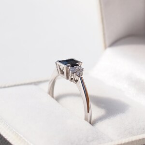 ORSA Sapphire Diamond Engagement Ring, Knife Edge Diamond Ring, Engagement Ring, Vintage Engagement image 7