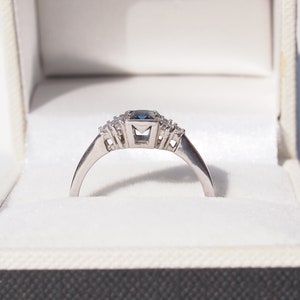 ORSA Sapphire Diamond Engagement Ring, Knife Edge Diamond Ring, Engagement Ring, Vintage Engagement image 6