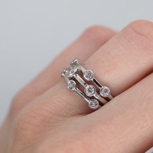 SASHA - 0.50ct Diamond Cluster Wedding Ring in Rose Gold, Yellow Gold, White Gold, Promise Ring, Wedding Band