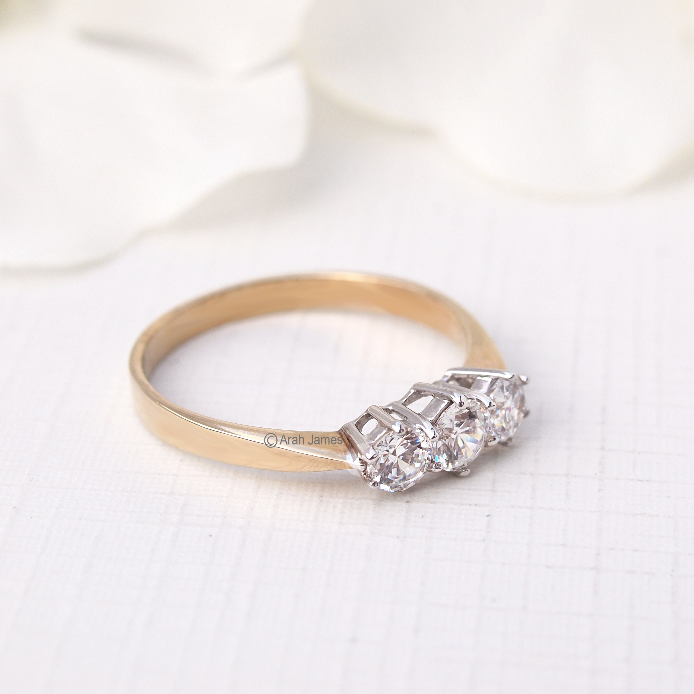 CELINE - 1.00ct Diamond Trilogy Ring Engagement Ring
