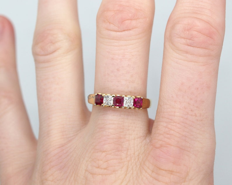 MIRANDA 0.30ct Ruby Diamond Ring in Rose Gold, Yellow Gold, White Gold, Engagement Ring, Promise Ring, July Birthstone, Antique Ruby image 6