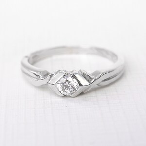 ZOE 0.20ct Art Deco Solitaire Engagement Ring, Diamond Solitaire Engagement Ring, Promise Ring, Vintage Diamond Ring, Antique Engagement image 2
