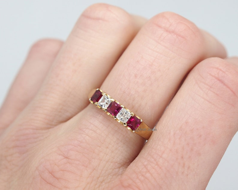 MIRANDA 0.30ct Ruby Diamond Ring in Rose Gold, Yellow Gold, White Gold, Engagement Ring, Promise Ring, July Birthstone, Antique Ruby image 7