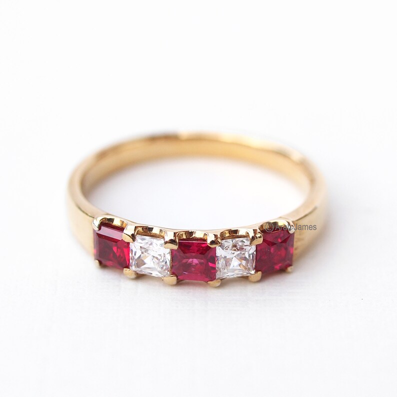 MIRANDA 0.30ct Ruby Diamond Ring in Rose Gold, Yellow Gold, White Gold, Engagement Ring, Promise Ring, July Birthstone, Antique Ruby image 2
