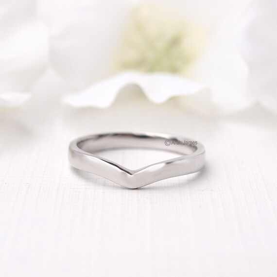 platinum wishbone wedding ring