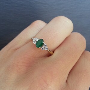 MARIAH - Emerald & Diamond Engagement Ring