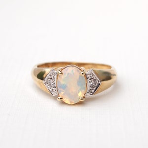 ELOISE Opal Diamond Cluster Ring in Rose Gold, Yellow Gold, White Gold, Platinum, Engagement Ring, Promise Ring, October Birthstone image 2