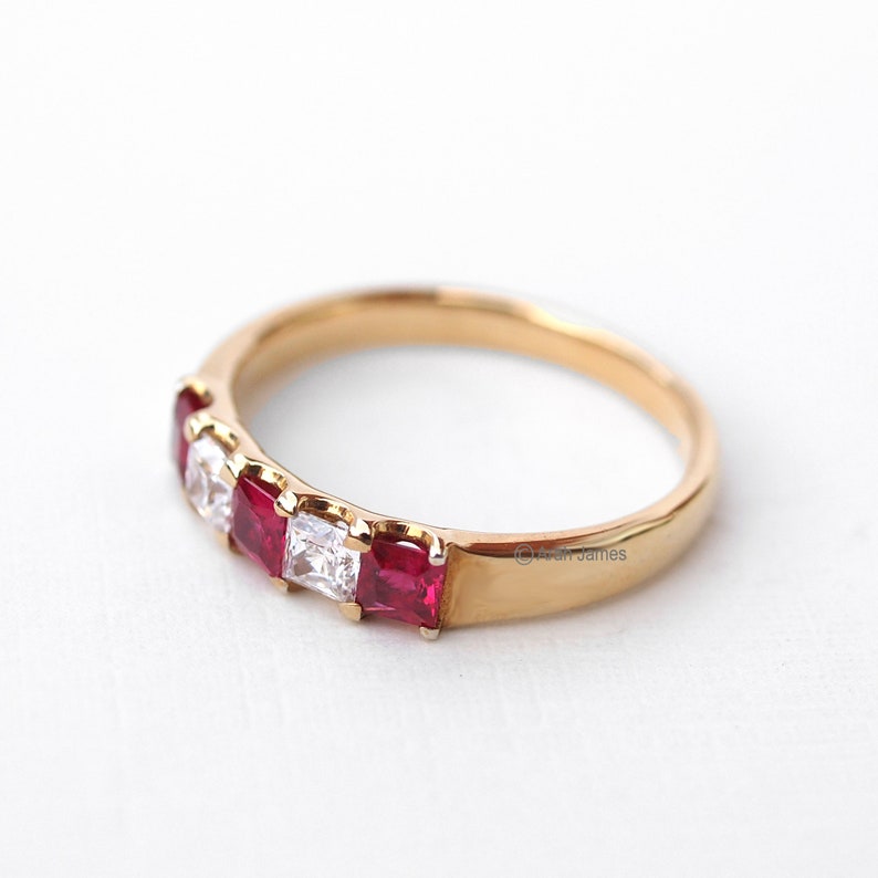 MIRANDA 0.30ct Ruby Diamond Ring in Rose Gold, Yellow Gold, White Gold, Engagement Ring, Promise Ring, July Birthstone, Antique Ruby image 4