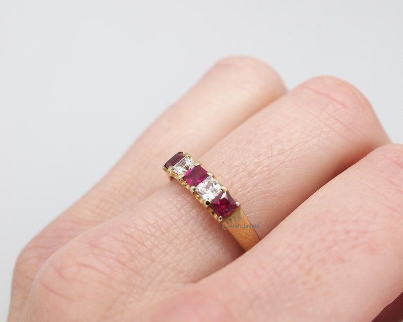 MIRANDA 0.30ct Ruby Diamond Ring in Rose Gold, Yellow Gold, White Gold, Engagement Ring, Promise Ring, July Birthstone, Antique Ruby image 8