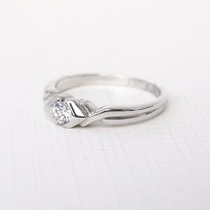ZOE 0.20ct Art Deco Solitaire Engagement Ring, Diamond Solitaire Engagement Ring, Promise Ring, Vintage Diamond Ring, Antique Engagement image 3