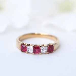 MIRANDA 0.30ct Ruby Diamond Ring in Rose Gold, Yellow Gold, White Gold, Engagement Ring, Promise Ring, July Birthstone, Antique Ruby image 5