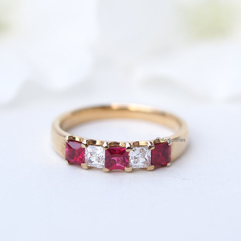 MIRANDA 0.30ct Ruby Diamond Ring in Rose Gold, Yellow Gold, White Gold, Engagement Ring, Promise Ring, July Birthstone, Antique Ruby image 5