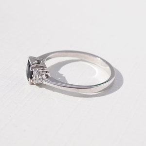 ORSA Sapphire Diamond Engagement Ring, Knife Edge Diamond Ring, Engagement Ring, Vintage Engagement image 3