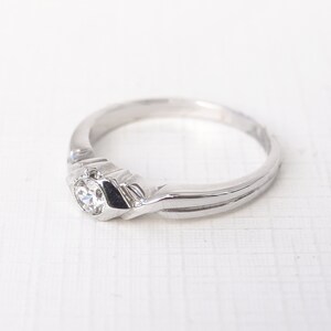ZOE 0.20ct Art Deco Solitaire Engagement Ring, Diamond Solitaire Engagement Ring, Promise Ring, Vintage Diamond Ring, Antique Engagement image 4