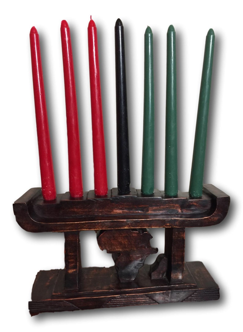 Kinara Candle Holder with Kwanzaa RedGreen and Black Candles. Etsy
