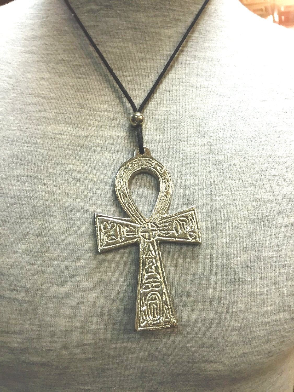 Small Silver Ankh Cross Necklace Ankh symbol of life AKA Etsy