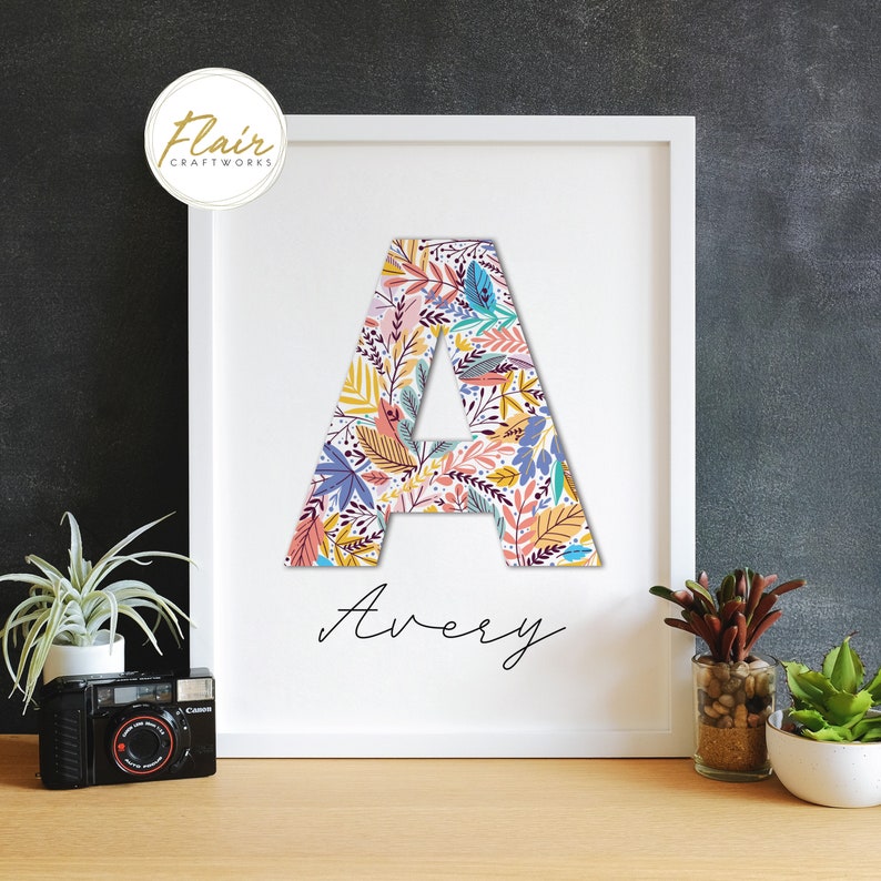 Monogram Wall Art Letter Wall Art Nursery Letter Custom Etsy Canada