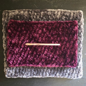Muriel Cowl Velvet Crochet Pattern - Velvet Plus - Plush Scarf - Adventurous Beginner Pattern