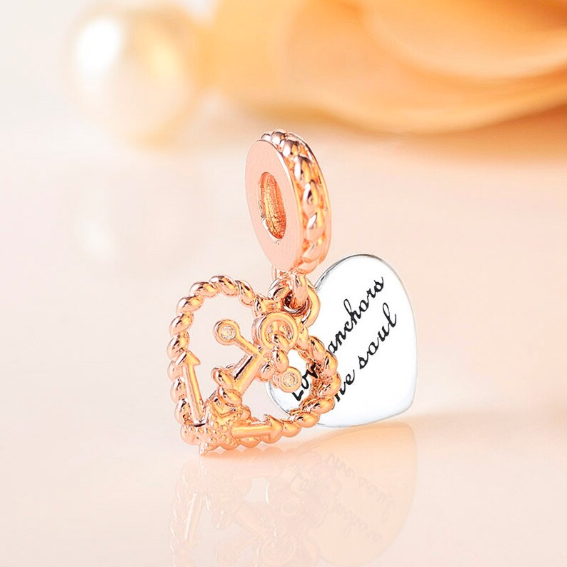 New 2020 PANDORA Rose Rope Heart & Love Anchor Dangle Charm w | Etsy