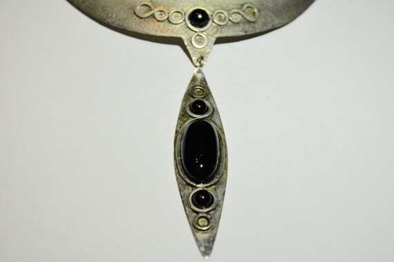 Black Onyx Silver Collar Necklace - image 3