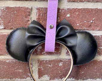 Embossed Purple Ear Holder | Faux Leather | Disneyland Accessories | Loungefly Bags | Disney Gifts | Accessories | Hidden Mickey | Lilac