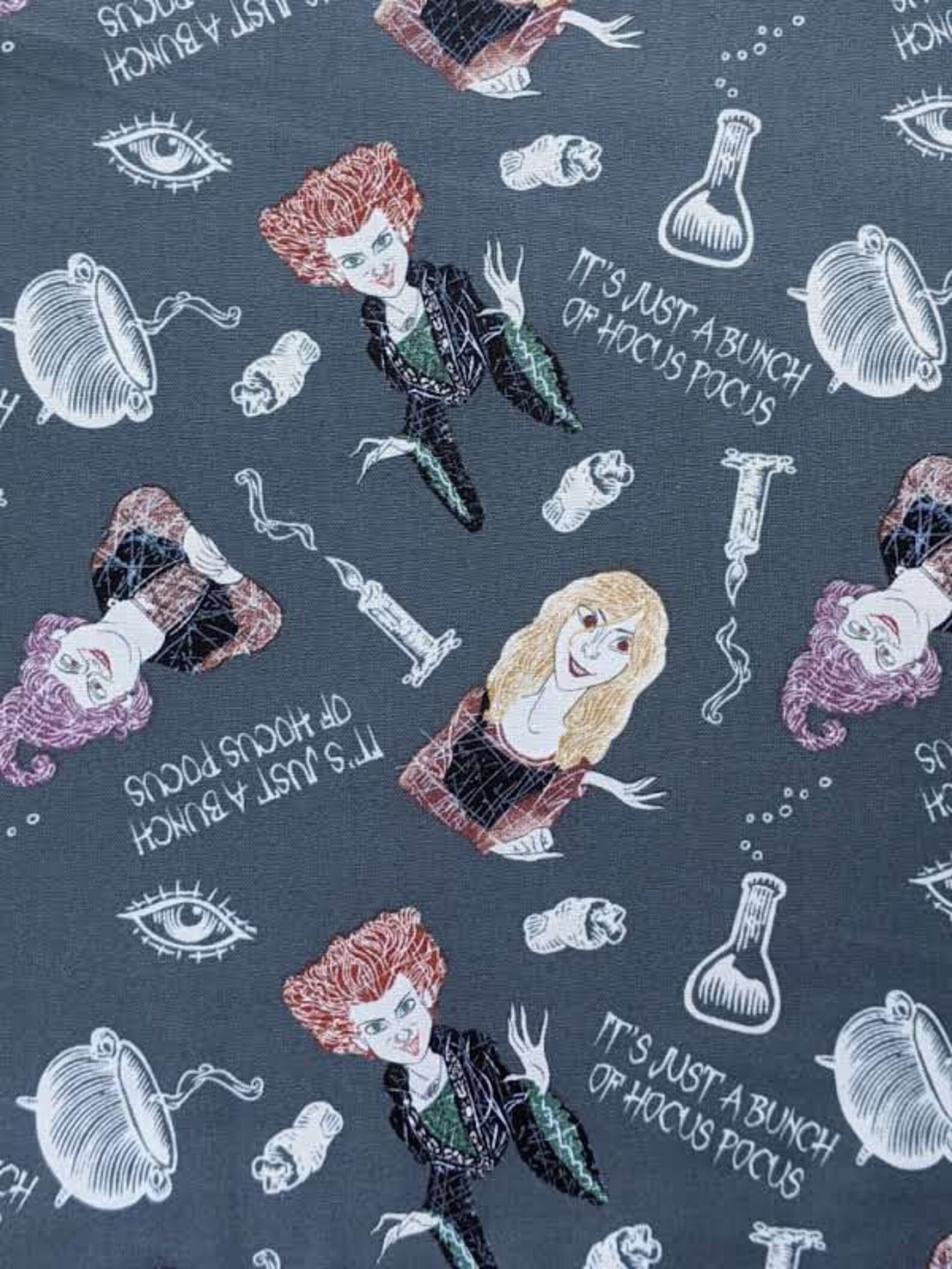 Hocus Pocus Cotton Fabric By the Yard Halloween Fall | Etsy