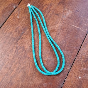 Double strand kingman heishi necklace.