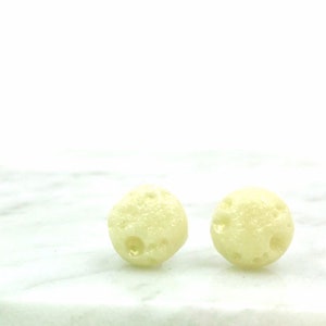 Glow In The Dark Moon Stud Earrings / Celestial / Full Moon Jewelry / Space Earrings / Gifts For Her / Astronomy / Polymer Clay Jewelry