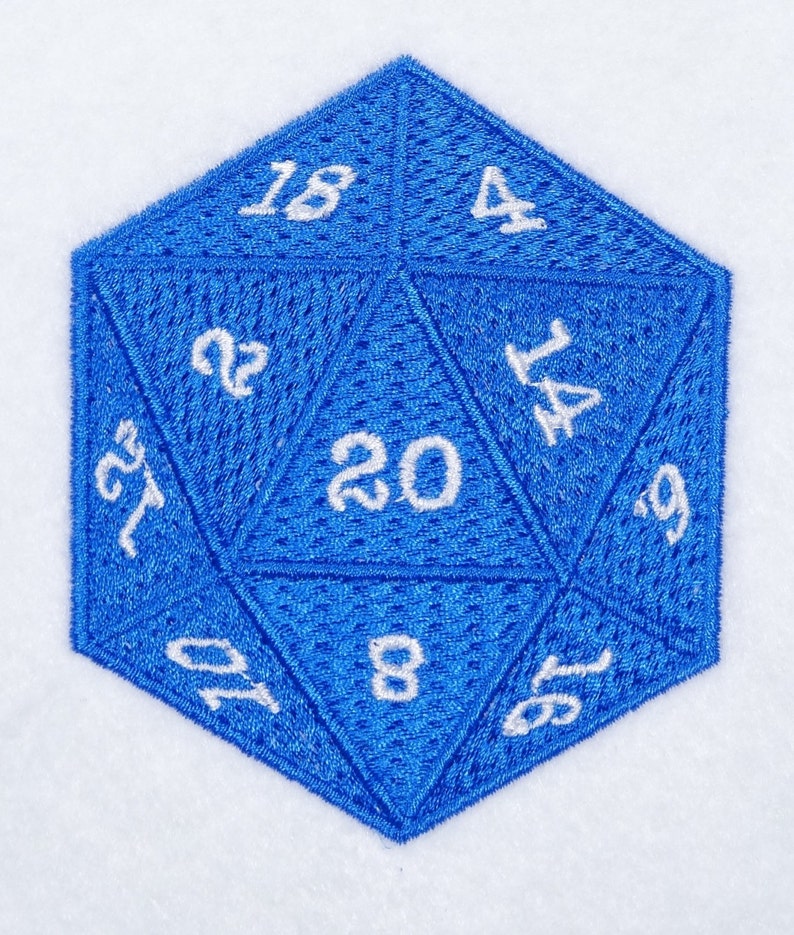 D20 Dice Patch 80mm 3.14 Inch Etsy