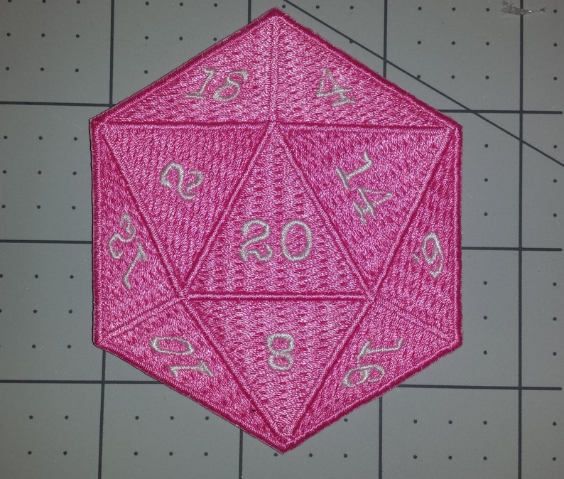 D20 Dice Patch 80mm 3.14 Inch Etsy