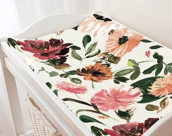 moody floral crib sheet