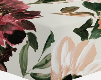 moody floral crib sheet