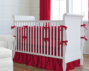 red crib bedding