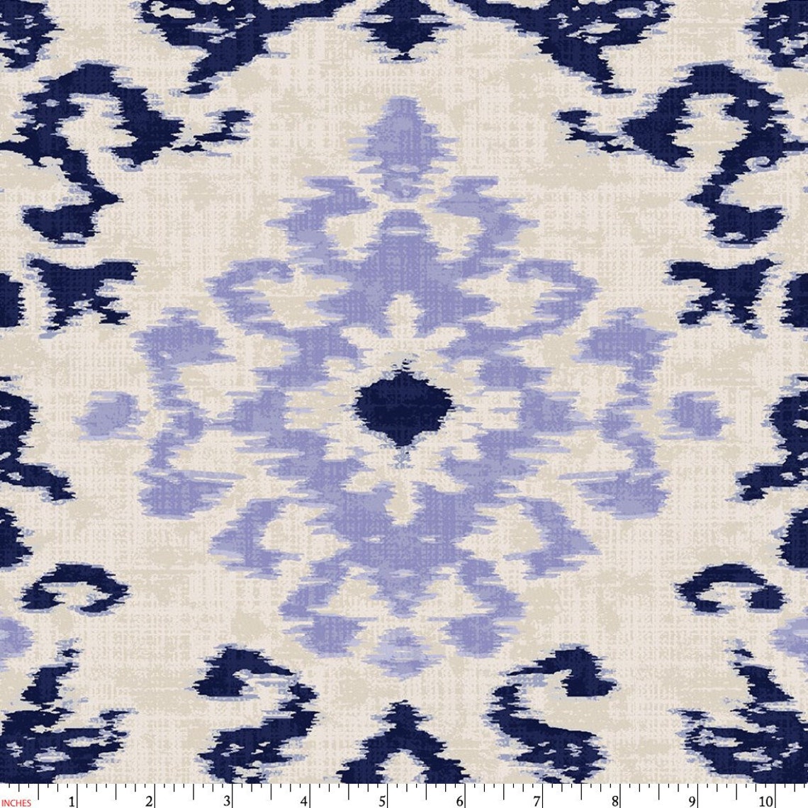 Navy and Lavender Ikat Damask Organic Fabric By The Yard Etsy