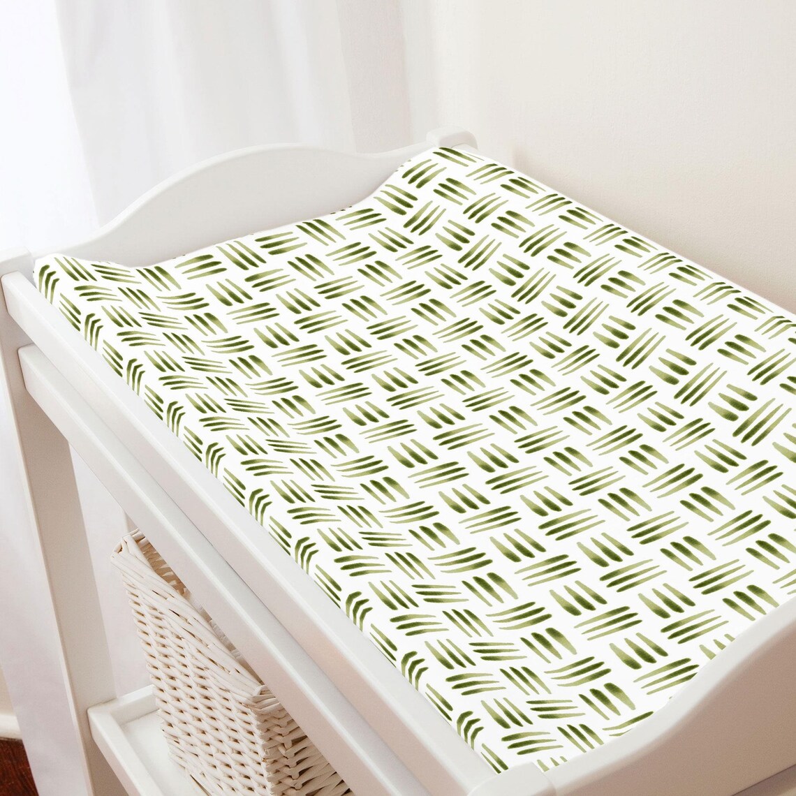 Carousel Designs Sage Basket Changing Pad Cover Etsy