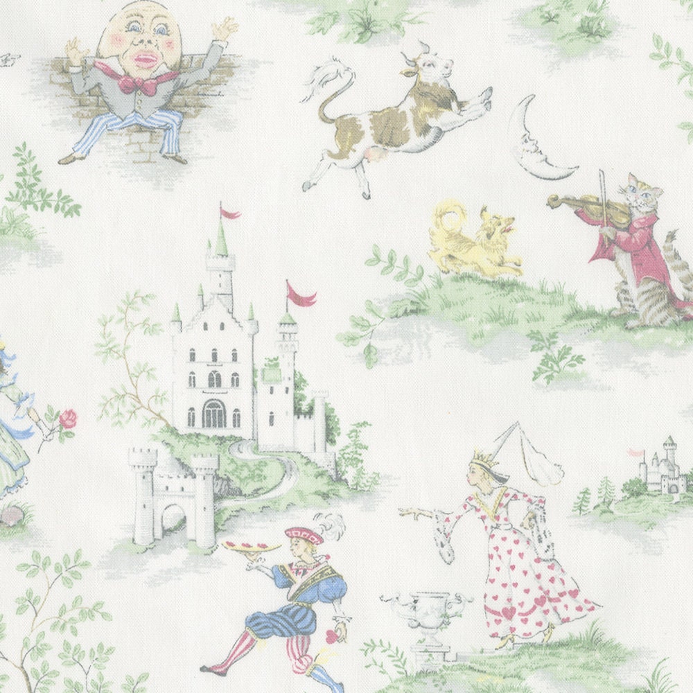 Nursery Rhyme Toile Fabric By The Yard Girl / Boy / Gender Etsy