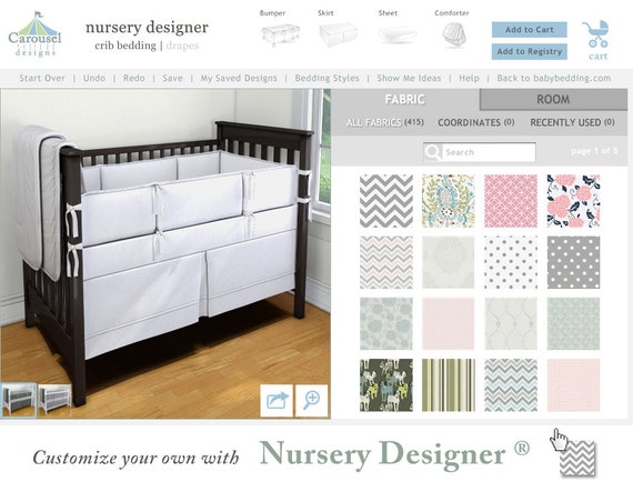 Girl Baby Crib Bedding Pink And Gray Rosa 3 Piece - Custom Crib Bedding Carousel Girl Baby Crib Bedding Pink And Gray Rosa 3 Piece - Custom Crib Bedding Carousel