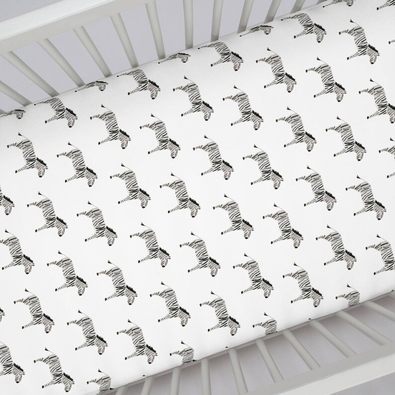 Boy Baby Bedding Painted Zebra Crib Sheet by Carousel Etsy