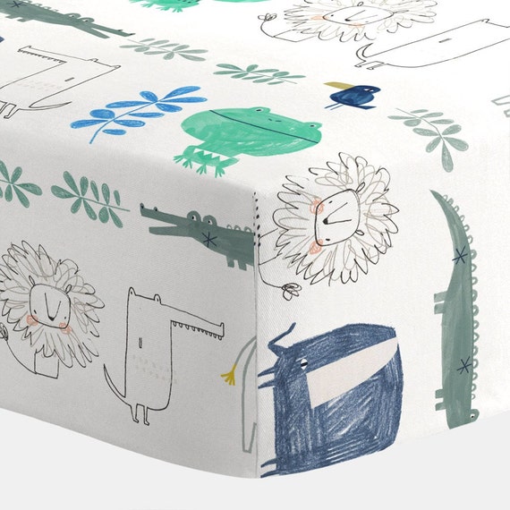 Boy Baby Bedding Safari Friends Crib Sheet By Carousel Etsy