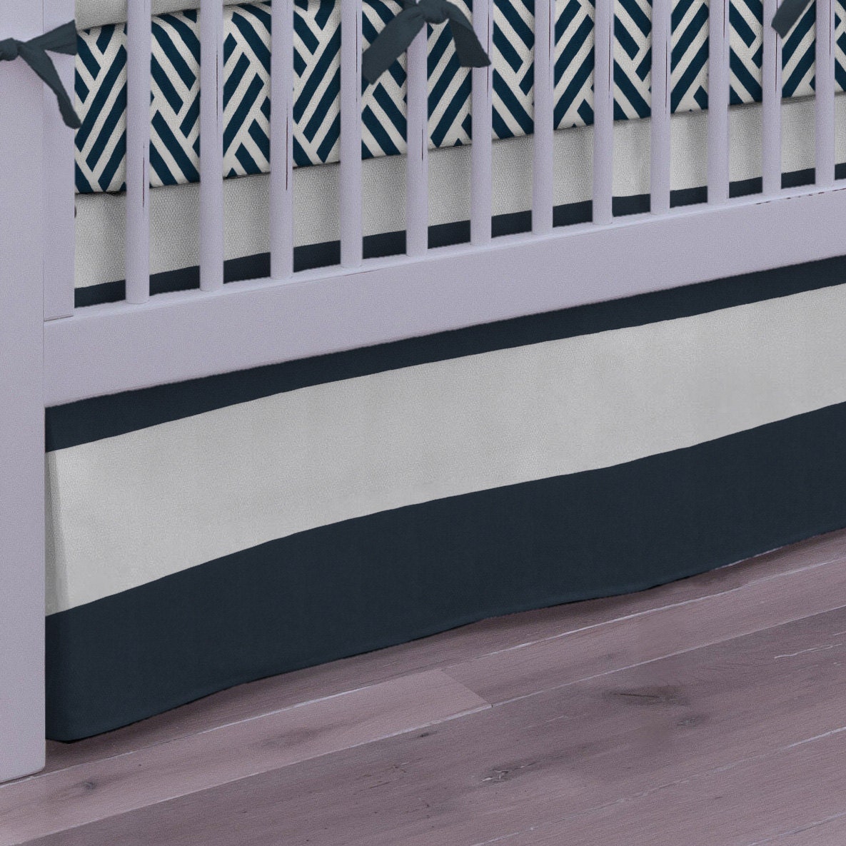 Boy Baby Crib Bedding Navy and White Nautical Crib Skirt by Etsy