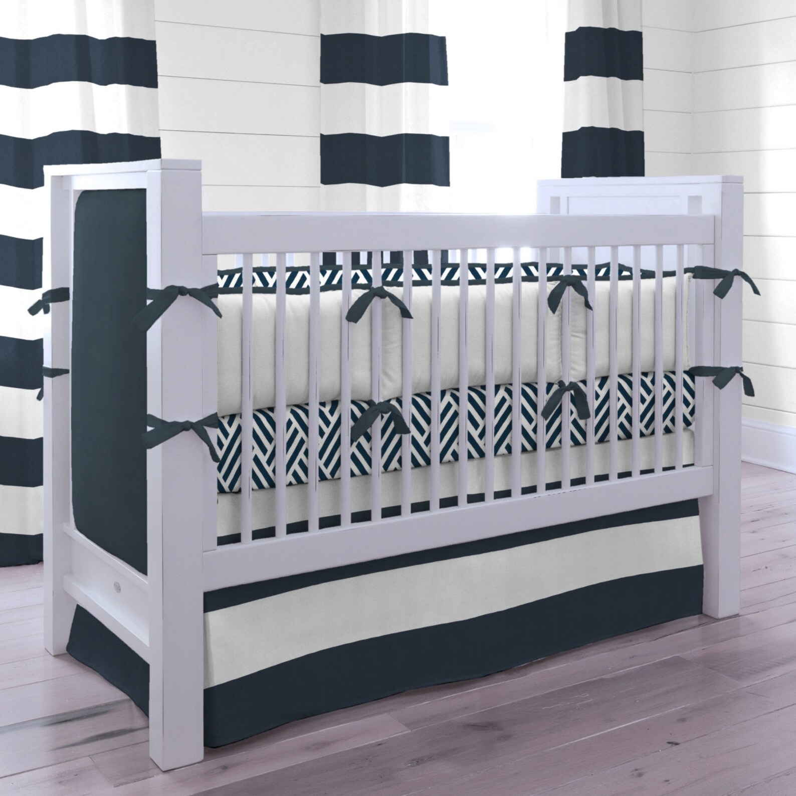 Boy Baby Crib Bedding Navy and White Nautical 3Piece Crib Etsy