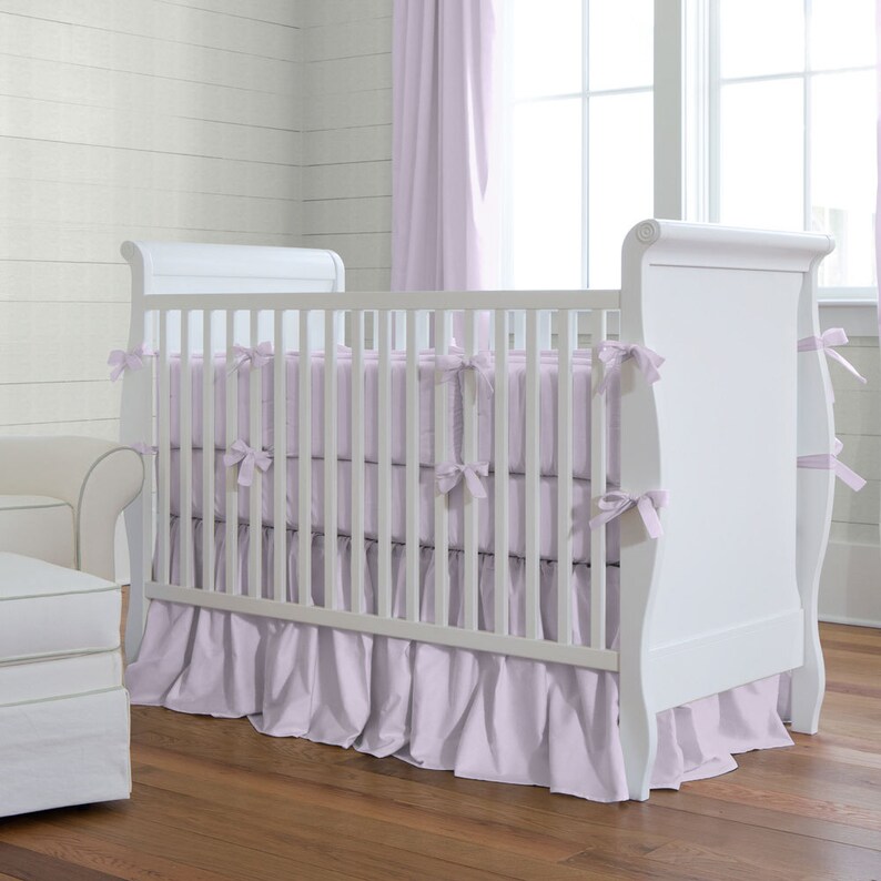 Girl Baby Crib Bedding Solid Lilac 2 Piece Set By Carousel Designs