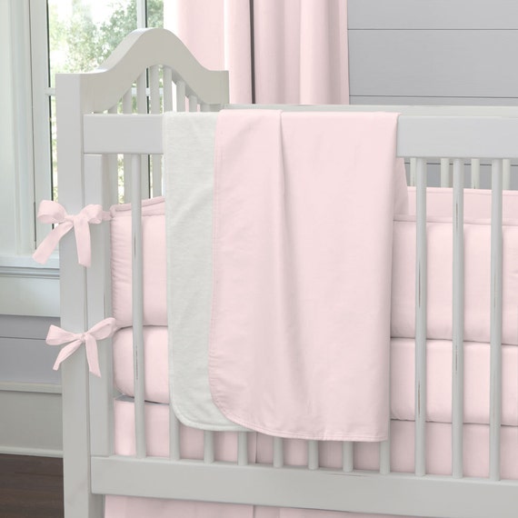Girl Baby Crib Bedding Solid Pink Crib Blanket By Carousel Etsy